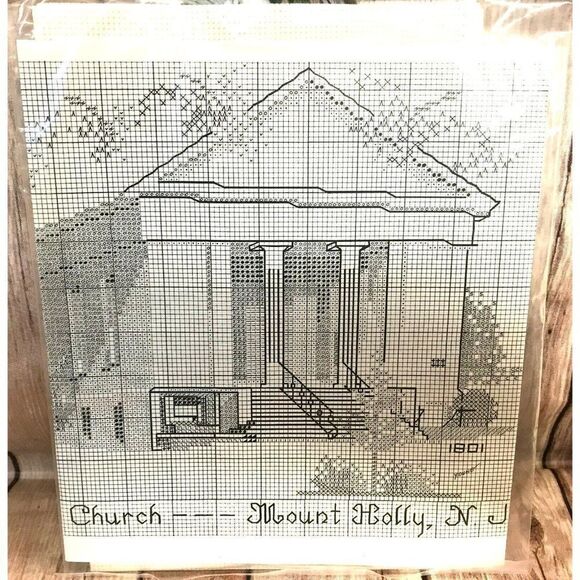 Custom Designed Other - Historic 1801 First Baptist Church Custom Designed Counted Cross Stitch Kit NEW